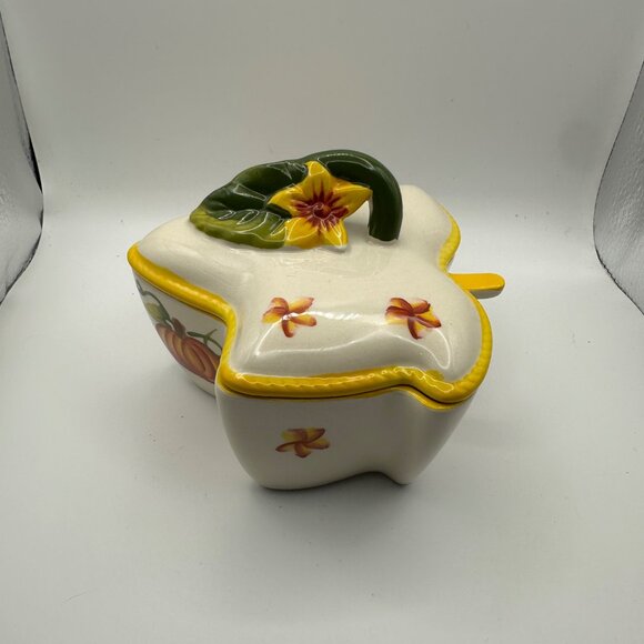 Temp-tations by Tara seasonal 10 oz leaf shaped covered dish autumn decor - Picture 5 of 10